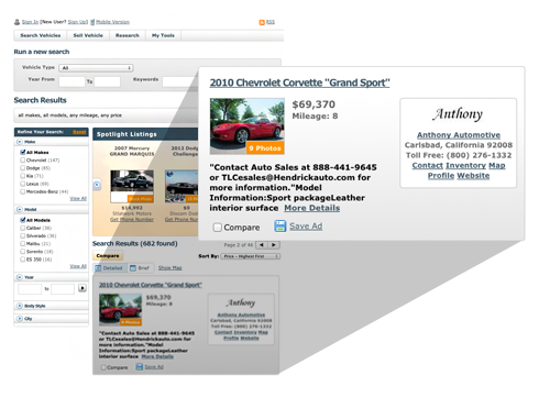 Bolding of ads